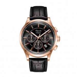 Alexandre Christie AC 6574 Rosegold Black Leather MCLBRBA